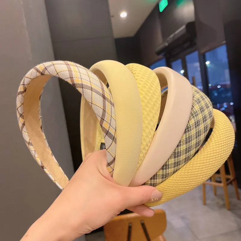 

Goose yellow age-reducing face small headband women wear high skull top headband daily, solid color department college style