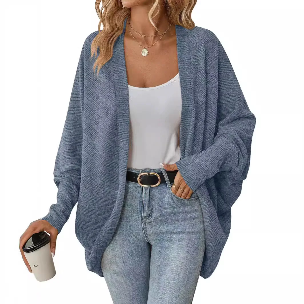 Autumn and Winter New Women's Fashion Bat-sleeved Cardigan Loose Knitted Jacket Casual Korean Style Oversized Cardigans