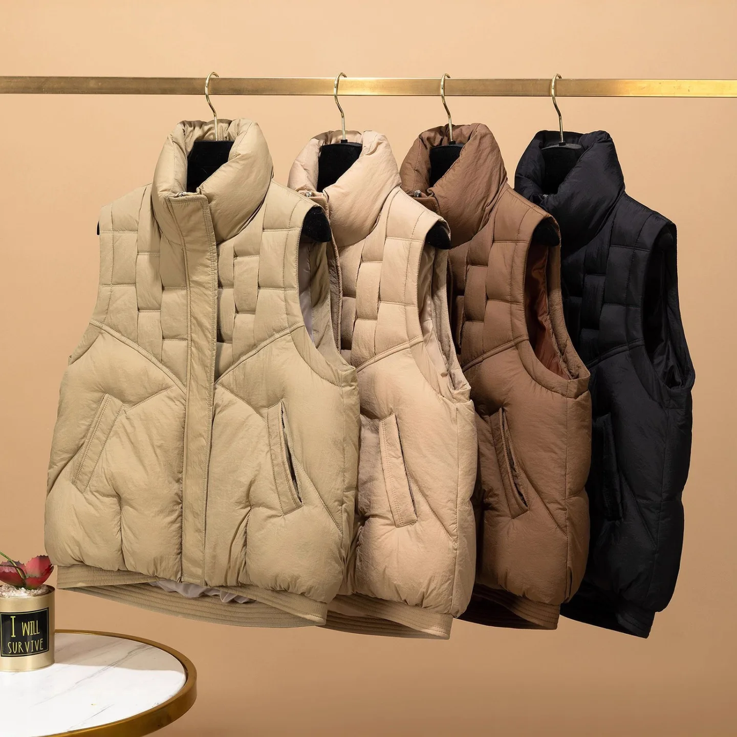 

Куртки Стеганые куртки без рукавов Верхняя одежда Женский жилет-пуховик Куртки без рукавов Стеганый жилет Модная верхняя одежда на молнии