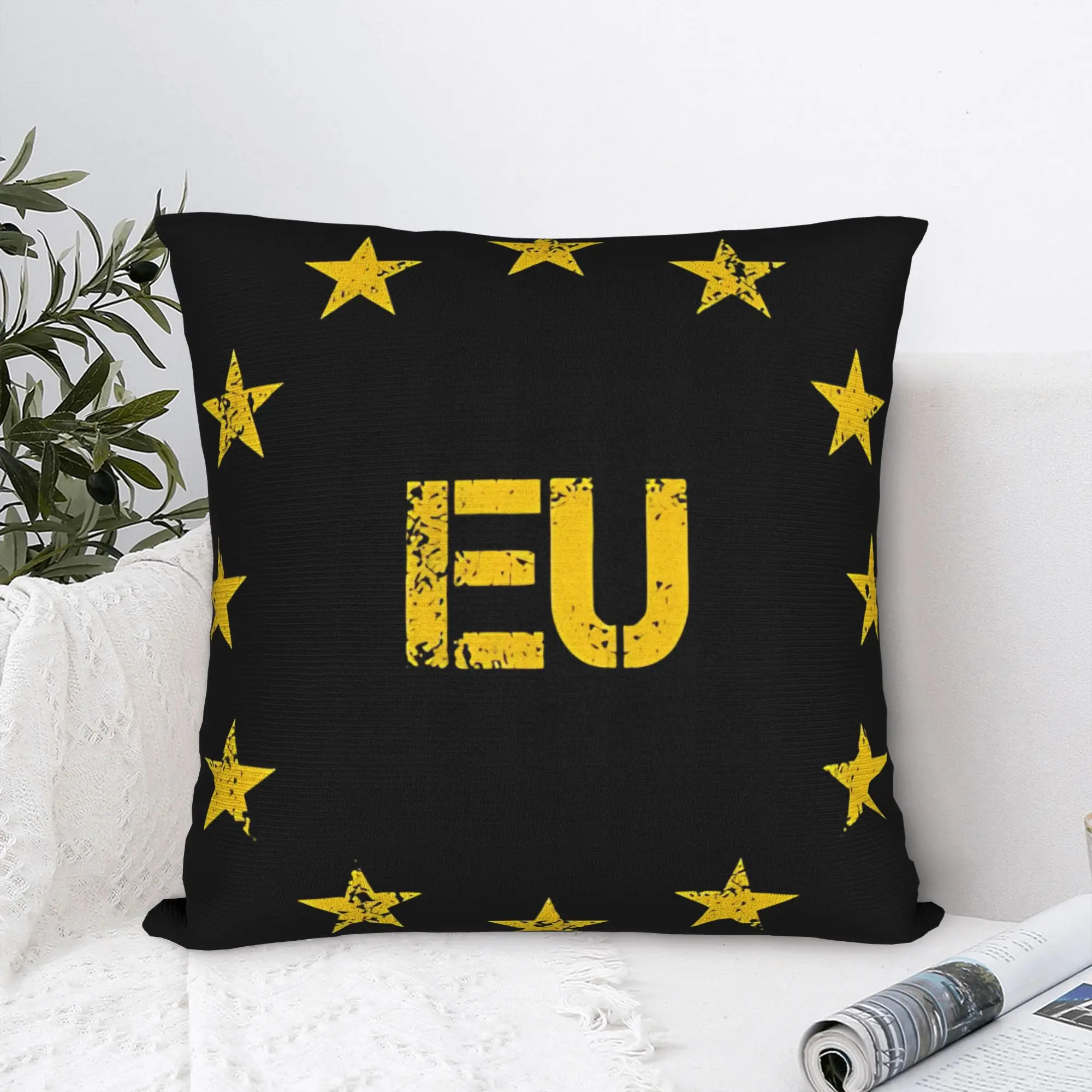 the official flag of the EU Europe Pillow Case  Funny Pillow Cover Comfy Pillowcases For Wedding Party Home Decor