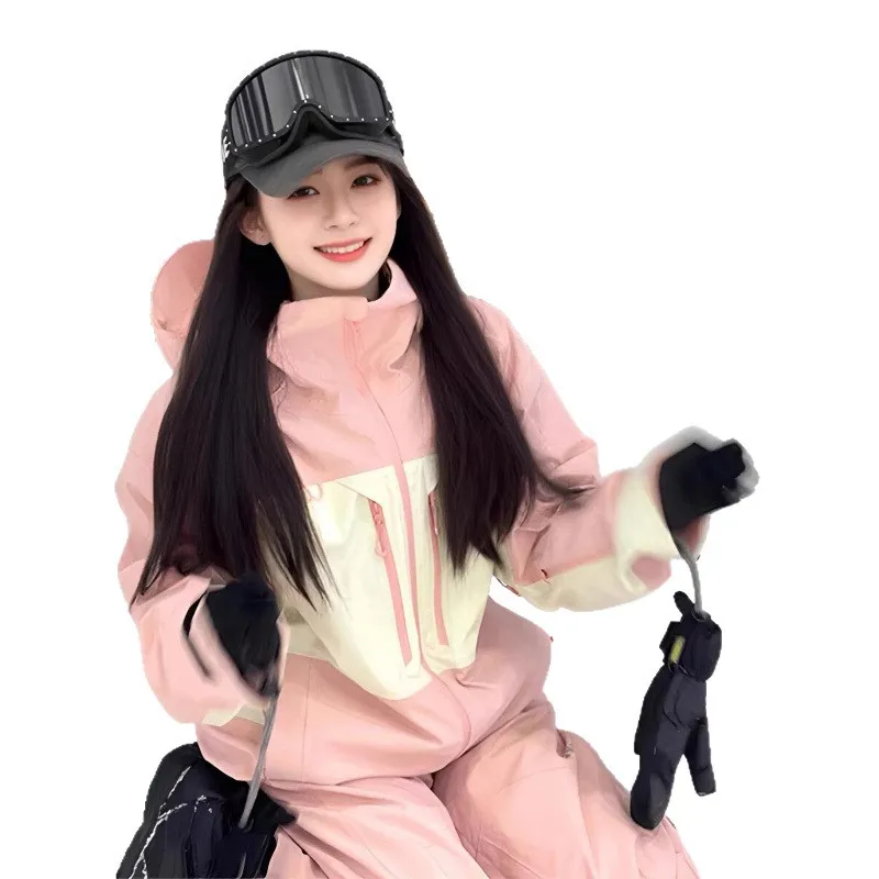 2025 водонепроницаемый термокомплект лыжного костюма для сноуборда для мужчин и женщин, ветрозащитный дышащий комплект большого размера для занятий спортом на открытом воздухе