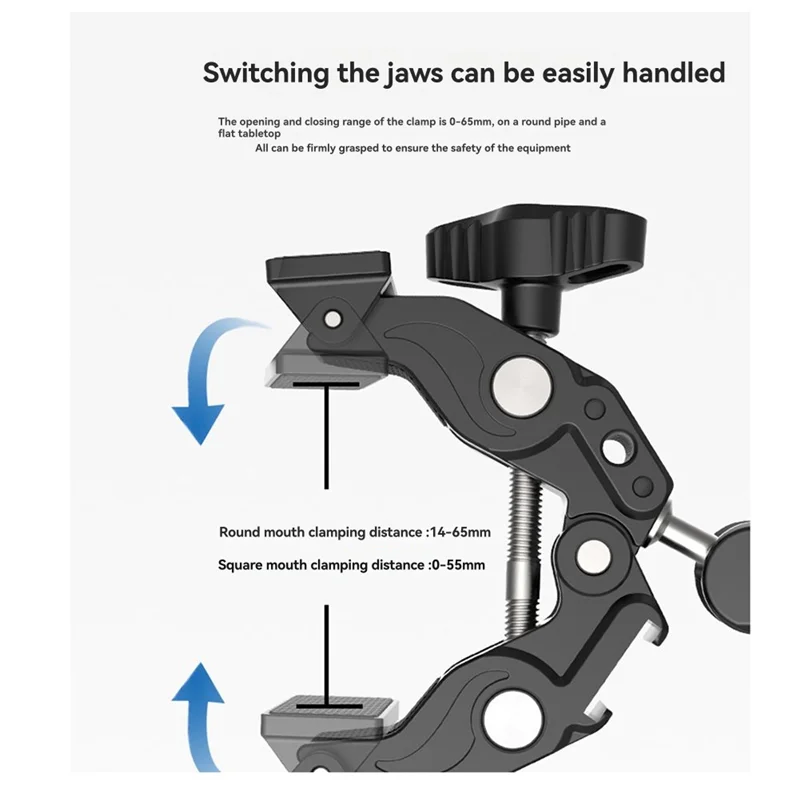 ABKQ-Articulating Magic Arm Clip 360° °   Супер зажим с двумя головками для зонта, монитора со светодиодной подсветкой, зажим для экшн-камеры