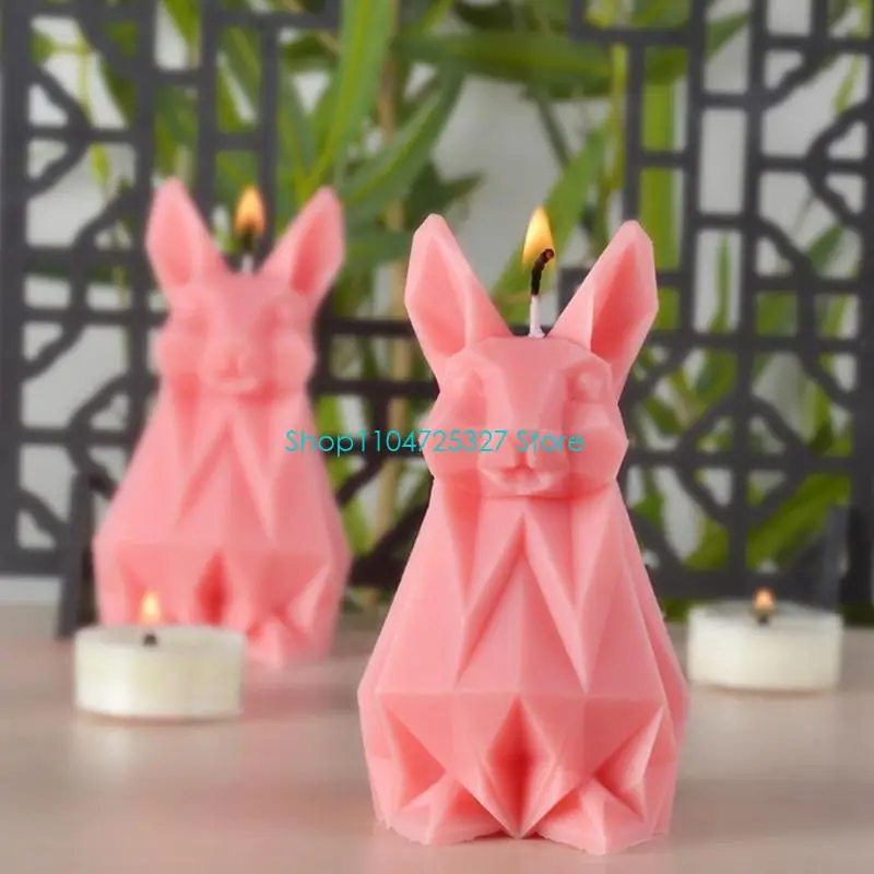 D8KF DIY Moulds Rabbit Moulds Silicone Mold Handicrafts for Candle Making