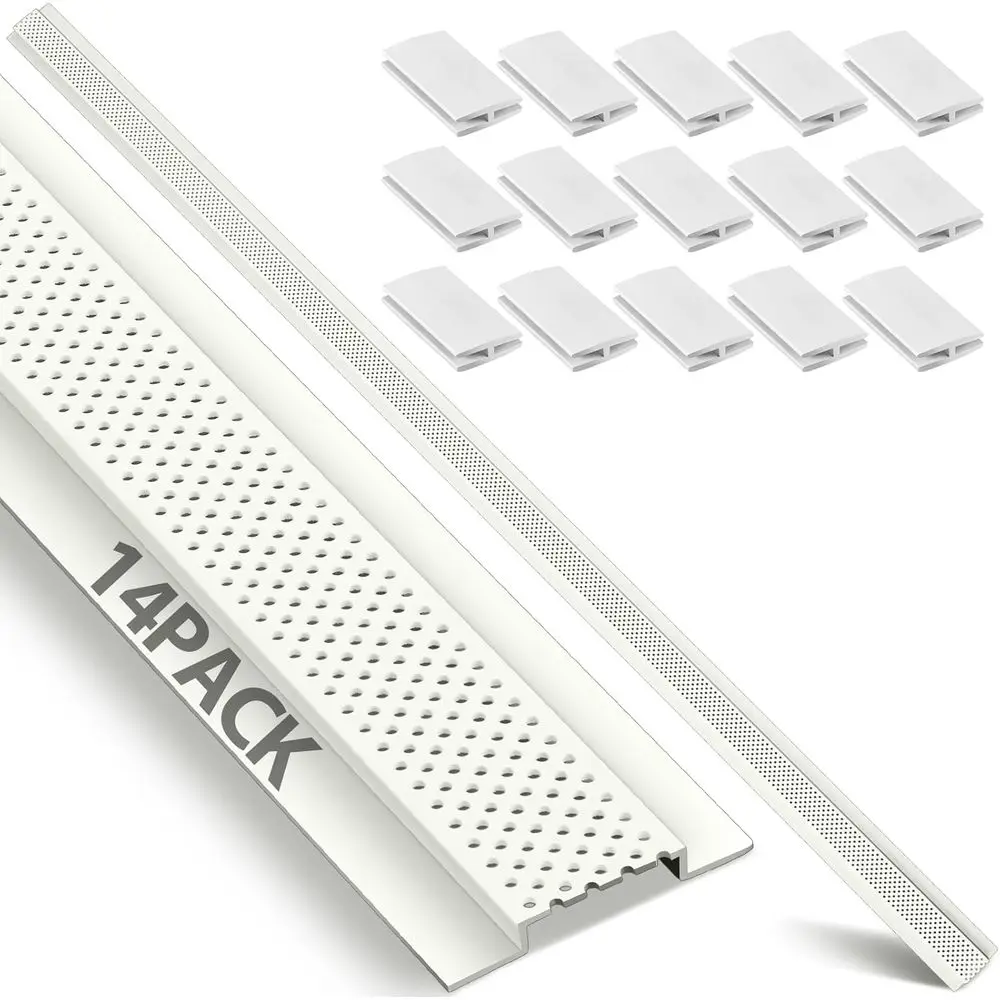 

72, непрерывная вентиляционная крышка под карнизом, вентилируемая вентиляция 1-3/4, крышка потолочного вентиляционного отверстия из ПВХ с 15 соединительными зажимами