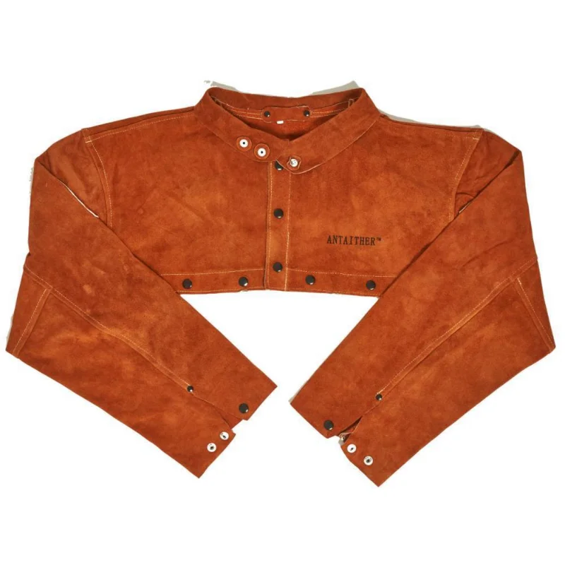 Couro Elétrica Soldagem Macacão de Proteção Escalda Vestuário de Proteção Destacável 20 polegadas Avental Smock 2 Em 1