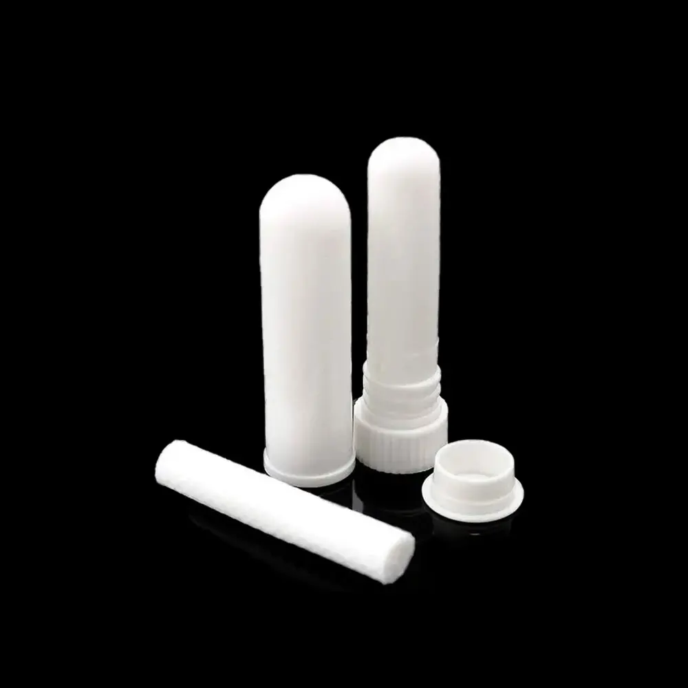 10セット インヘーラースティック エッセンシャルオイル アロマセラピー ホワイト 鼻腔吸入器 チューブ 空のブランク鼻腔吸入器 エッセンシャルオイル用