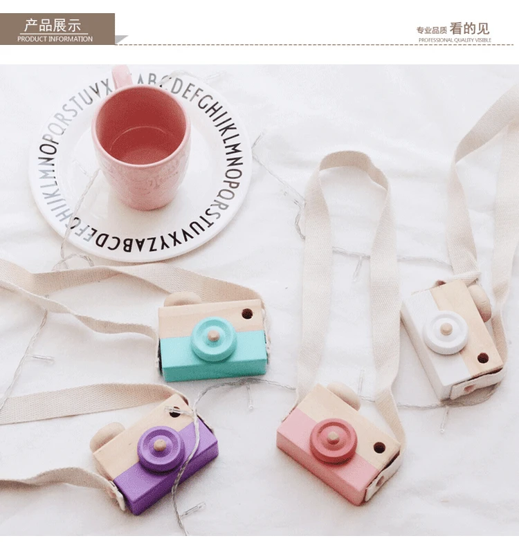 Cute Baby Wooden Toy Nordic Hanging Wooden Camera Toys Kids Toys 9.5*6*3cm Room Decor Furnishing Articles Birthday Gifts