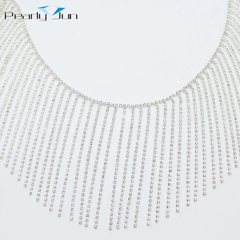 1/5 Yards 12cm Luxury Diamond Tassel Chain Trim All-match Coat Bag Dress Skirt Shoes Hat Webbing DIY Sewing Accessories ML049-2