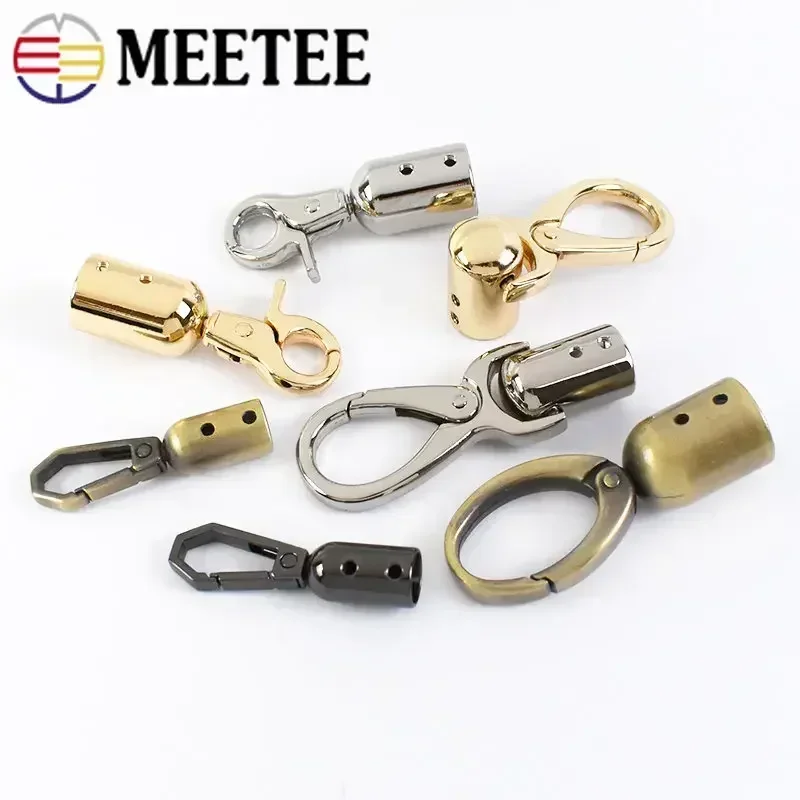 4/10Pcs Carabiner Handbag Clasp Tassel Cap Clip Metal Buckles Bag Strap Handles Screw Stopper Clamp Buckle Tip Top Accessories