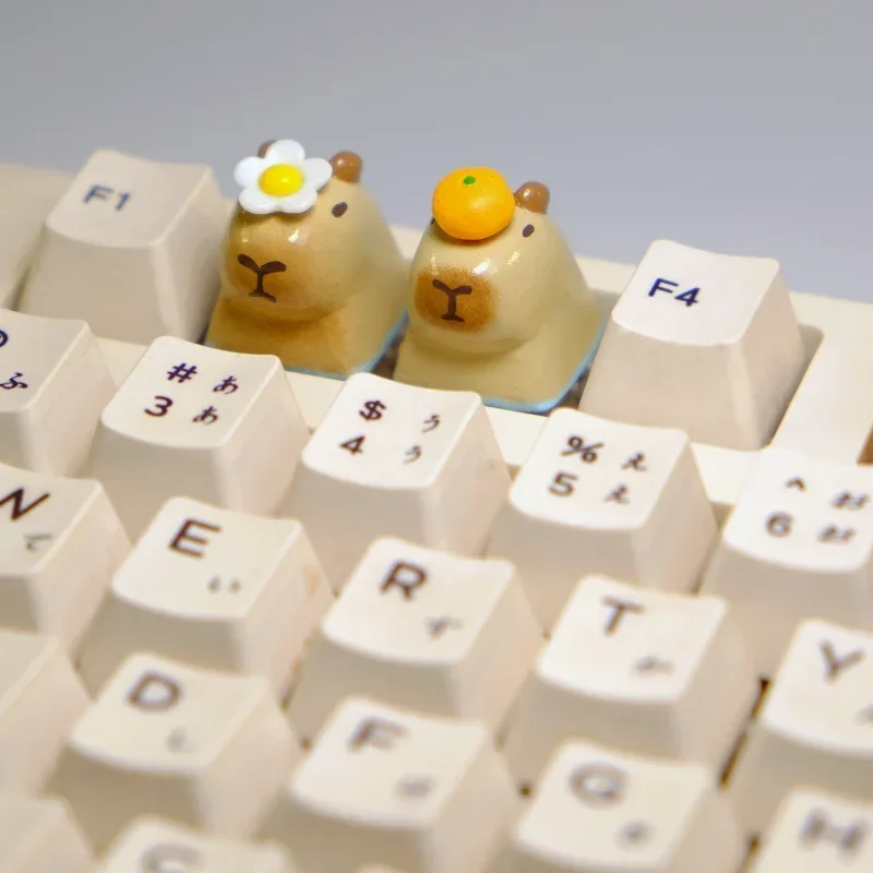 Capybara Dolphin Keycaps Personalized Design Magnetic Keycaps Cartoon Creative Handmade Mechanical Keyboard Customized Keycaps