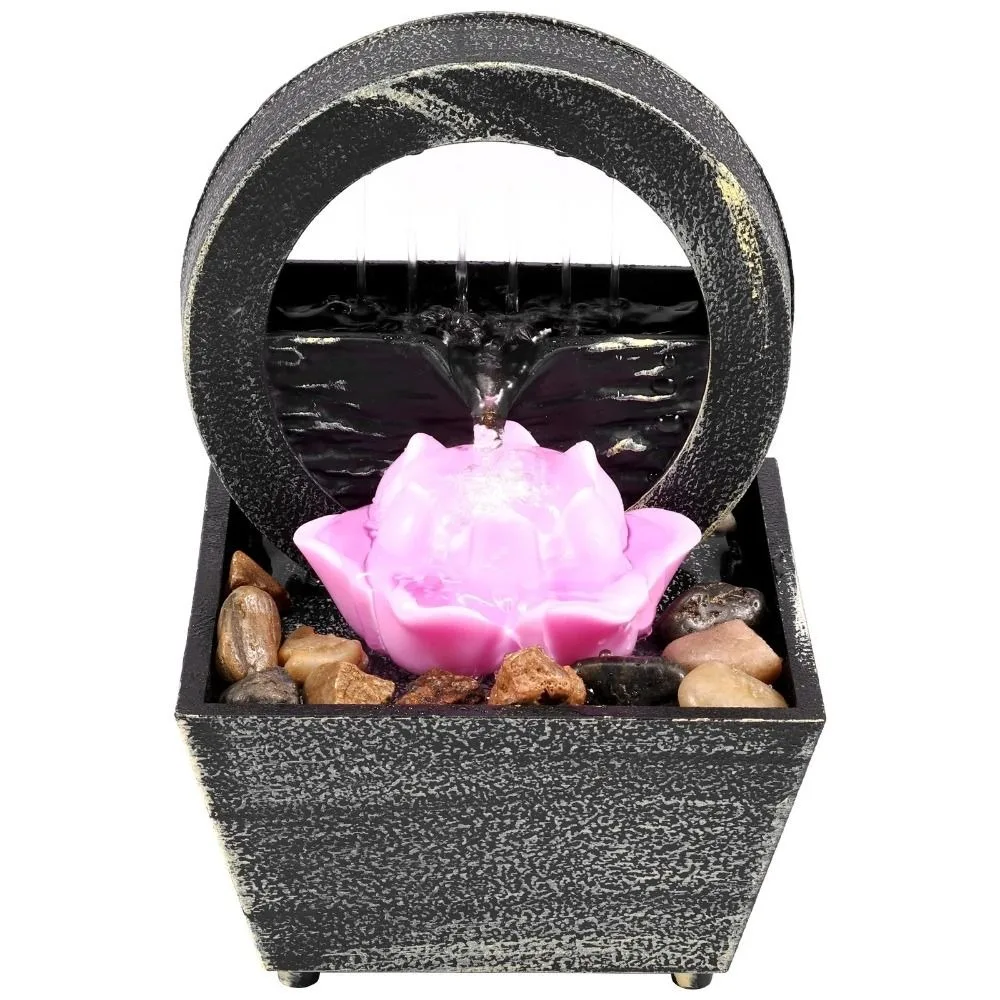 

Creative Exquisite Tabletop Fountain Realistic Plastic Tabletop Waterfall Relaxation Flowing Water Ornaments Desktop