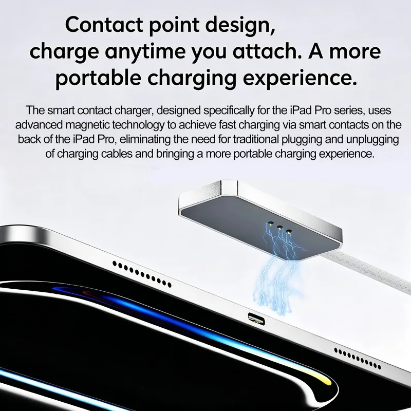 Magnetic Wireless Charger with USB C Fast Charging Cable Overvoltage Protection for iPad Air 4/5 10.9