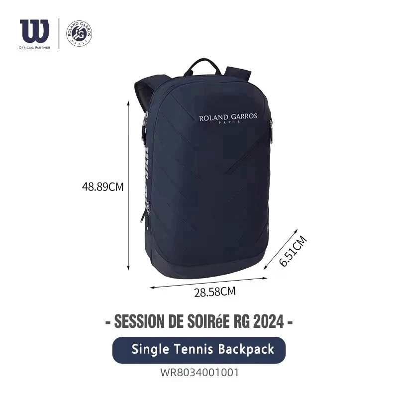 Wilson Multi Funcional Bolsa de Tênis Francesa Aberta de Alta Capacidade, Caixa de Sapatos Separada, Design de Linha, Marca Própria, 2024