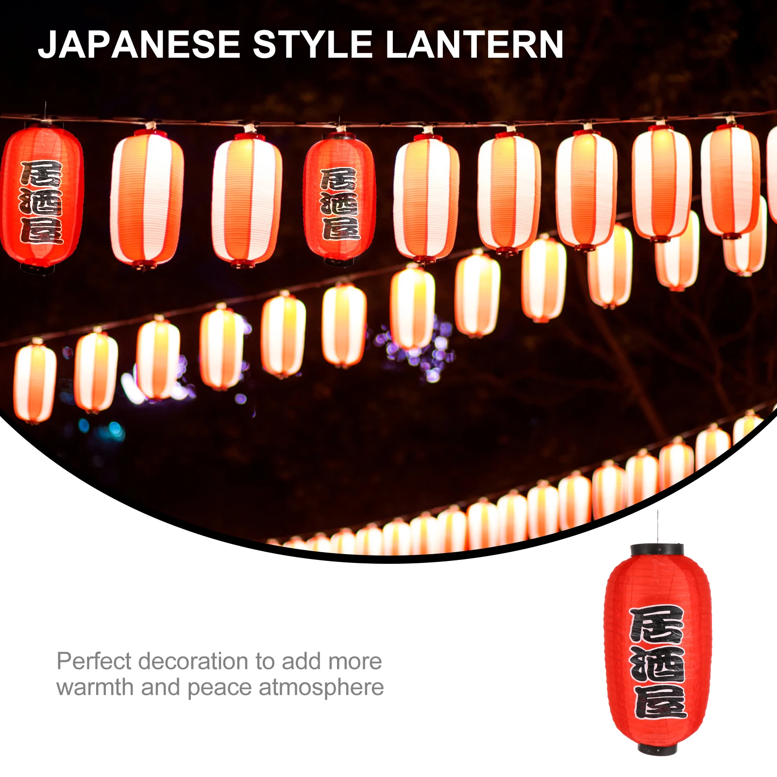 

1 set 1 Set Japanese Style Restaurant Cloth Art Lantern Waterproof Decorative Pendant For Sushi Shop Outdoor Ornament Red Size M