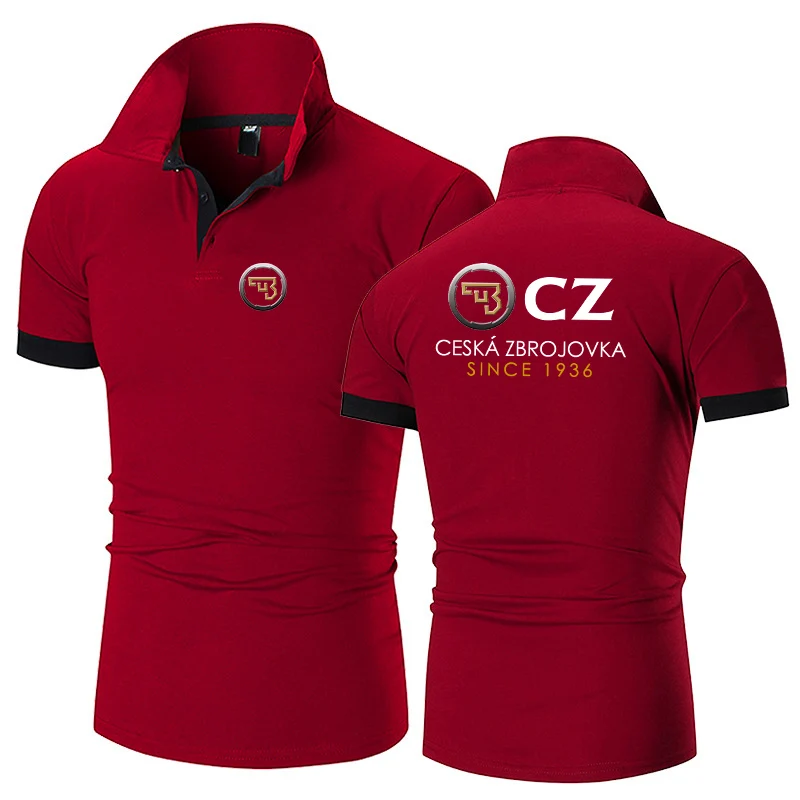 CZ Ceska Zbrojovka Harajuku Polo T Shirt For Men Fashion Lapel Short Sleeve Blouse Tees Summer Comfortable Breathable Loose Tops