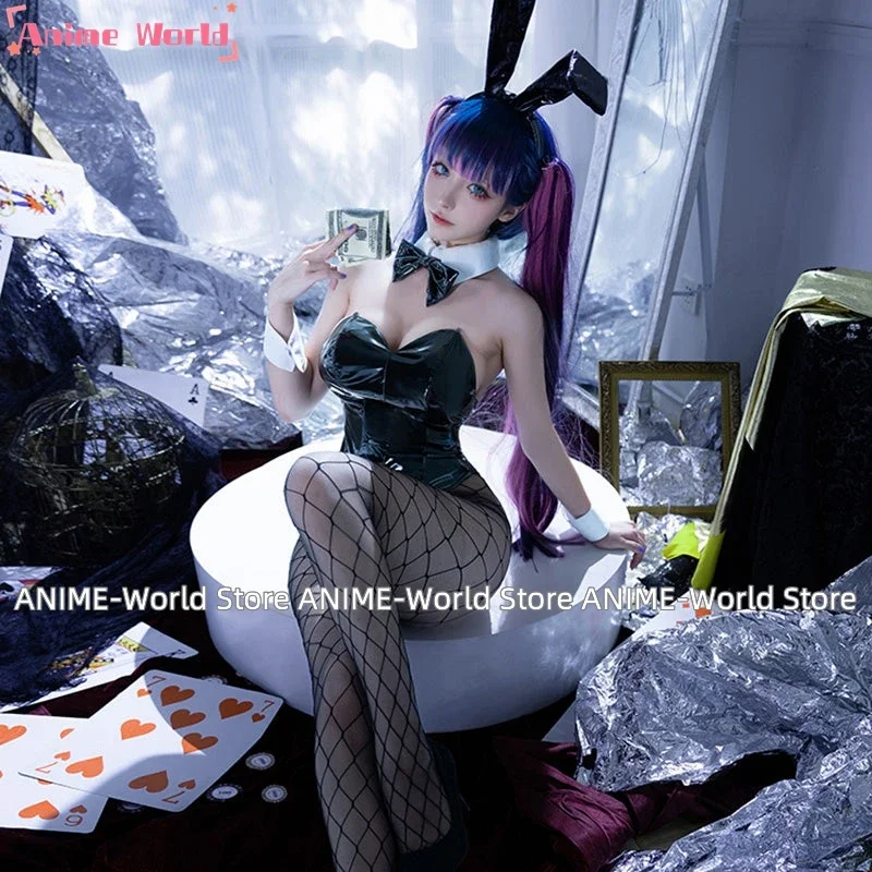 《Custom size》Anime Panty And Stocking With Garterbelt Panty Red Dress Cosplay Costume Wig