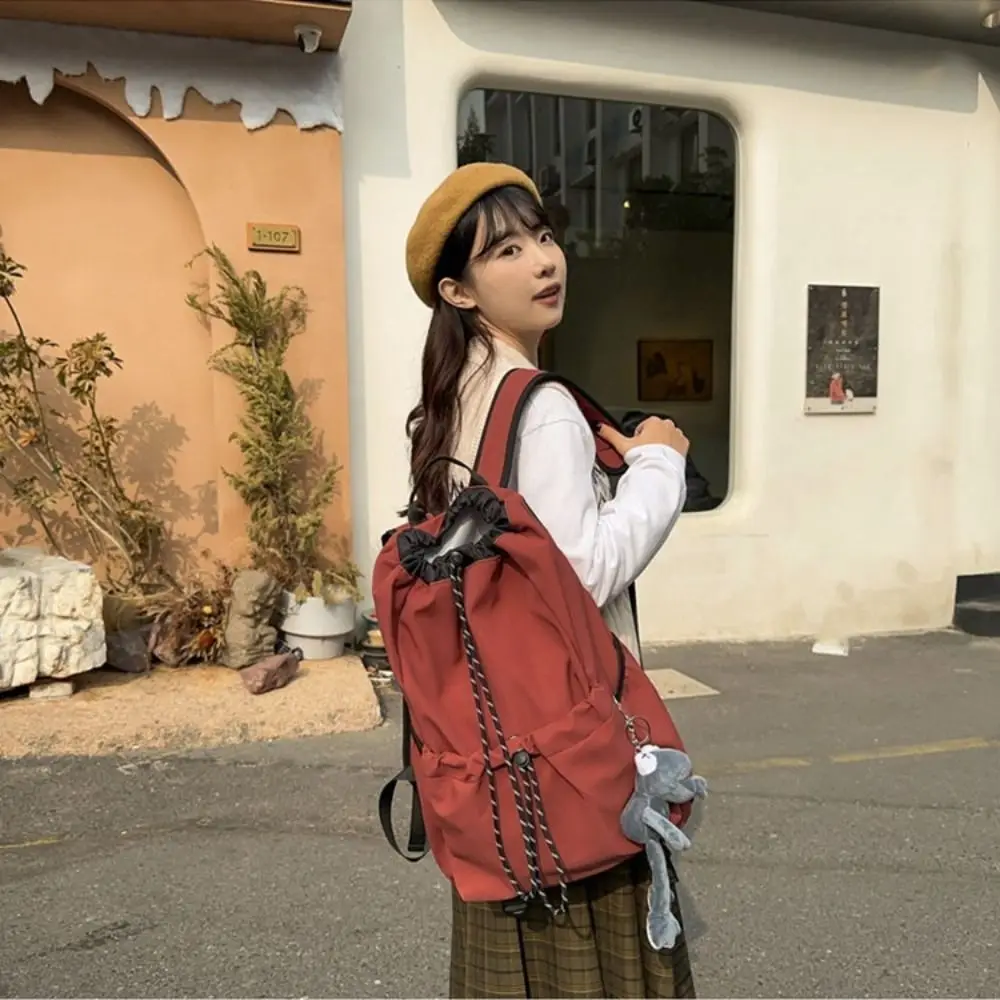 High Quality Drawstring Hiking Backpack Large Capacity Multi Pocket School Bag Leisure Casual Travel Backpack Teenagers