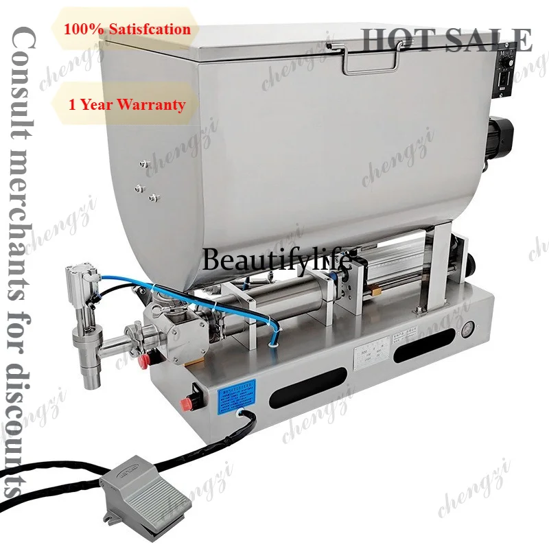 A81 Horizontal Paste Filling Machine with Agitator and U-Shaped Hopper Filling Machine for Chili Sauce Tomato Sauce Bean Paste