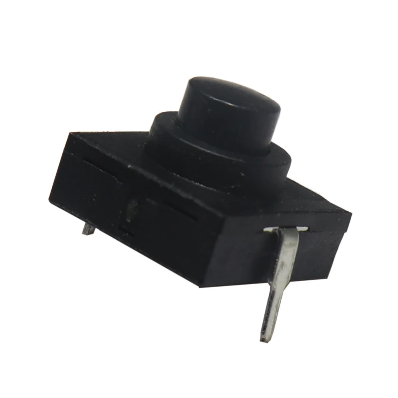 【30-10PCS】ON And One OFF Black Button Switch 12X12X9.4MM Flashlight Button Switch 2 Legged Vertical Straight Insertion Two