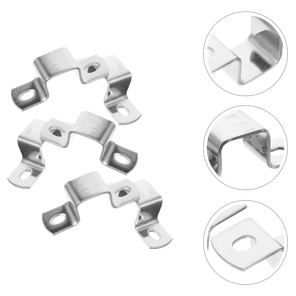 6 Pcs Stainless Steel Pipe Clamp Clamps Strap Clips Bracket Tubing U-tube 304 Fixing Heavy Duty