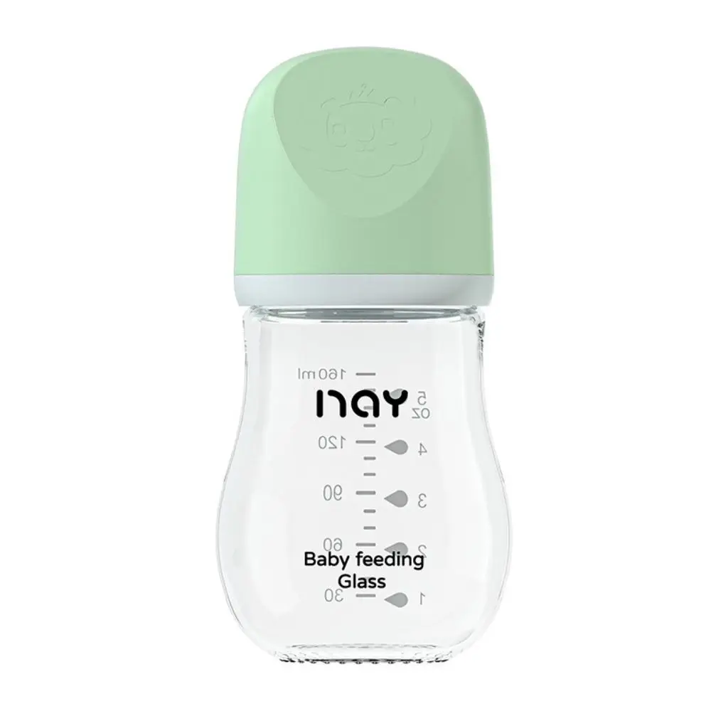 Glass Baby Bottle Anti-flatulence Anti Choking Infant Milk Bottle 80/160ML Silicone Nipple Newborn Feeding Bottle 0-3 Months