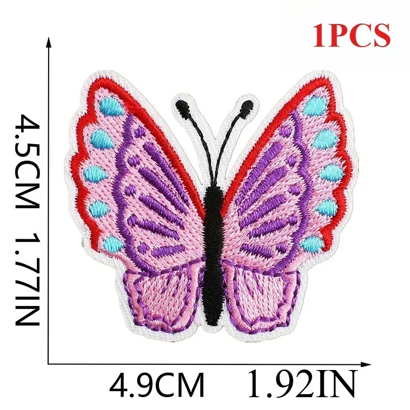 Pink Butterfly Embroidery Cloth Sticker Cartoon Clothes Decoration Colorful Butterfly Computer Embroidery Chapter Boy