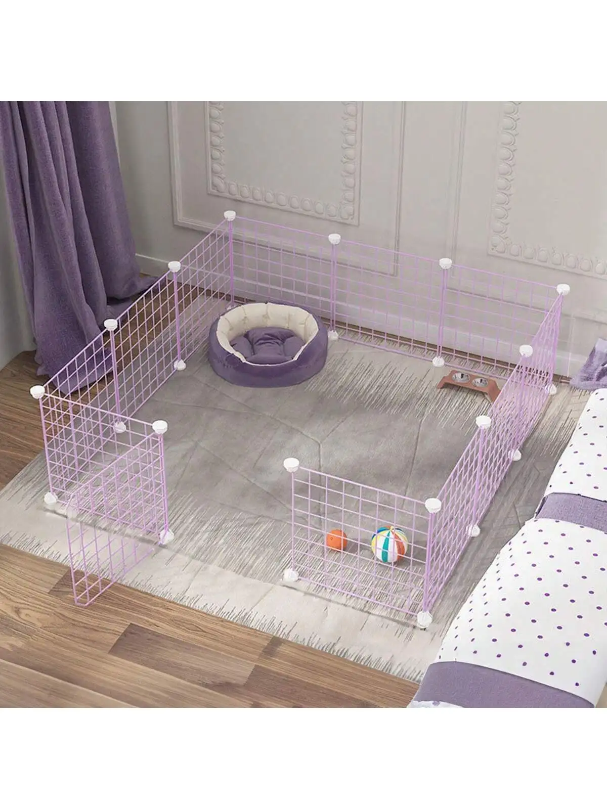 Purple pet fence DIY iron mesh can be freely combined cat cage dog cage hamster cage rabbit cage