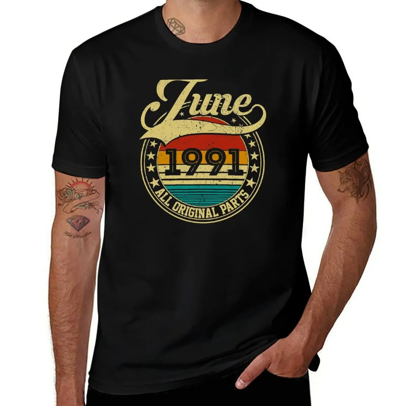 Vintage June 1991 All Original Parts Born in June 1991 30th Birthday Gift 30 Years Old T-Shirt