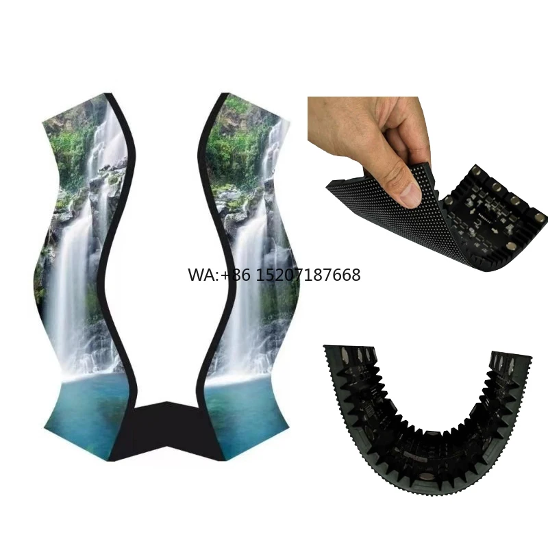 

P1.8 P2.0 P2.5 Indoor Flexible Led Screen Customized Shaped Soft Led Module 320x160mm 240x120mm Indoor Flexible Led Panel