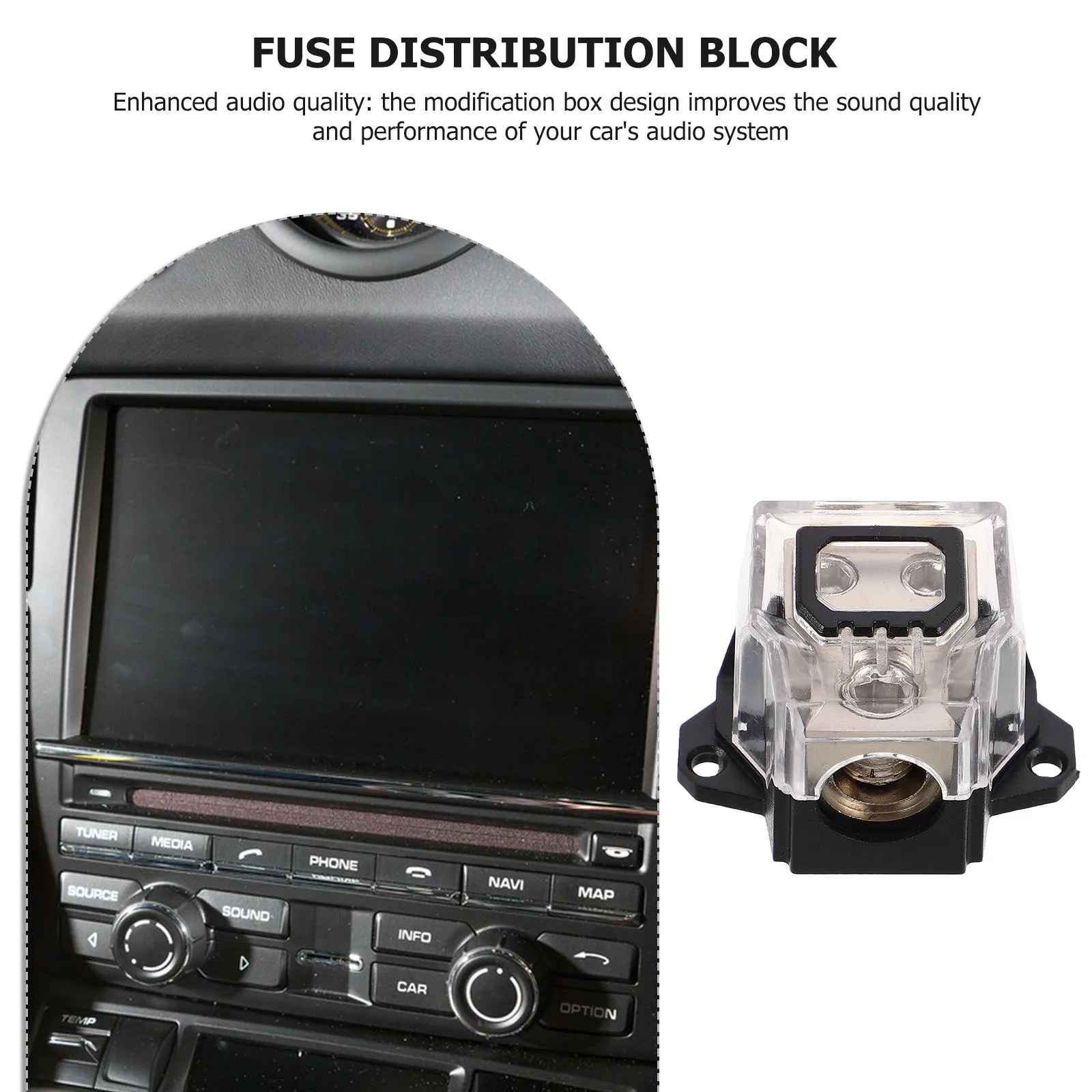 

Compact Car Audio Distribution Block Flame Retardant Amp Ground Splitter Marine Stereo Connection Terminal Box Auto Power