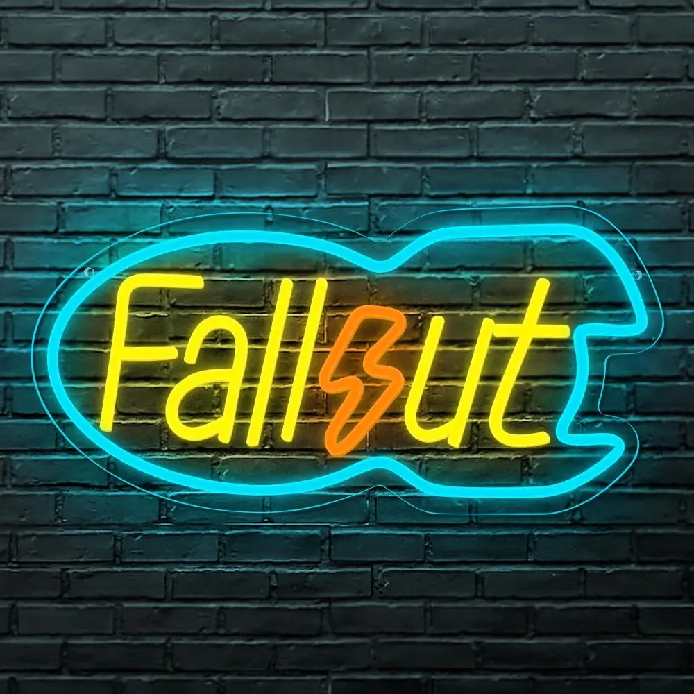 

Rocket Fallout Neon Sign Dimmable Wall Lights for Bedroom Gaming Room Men Cave Party Decor Electronic Art Draw Fun Birthday Gift