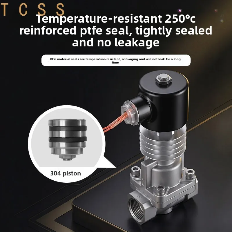 DN15 4‑Point Stainless‑Steel Normally‑Closed Solenoid Valve, 250℃ High‑Pressure AC220V DC24V for Steam & Air Media