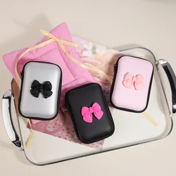 3D Love Heart Bow-knot Travel Storage Bag Charging Case Earphone Package Zipper Bag USB Cable Organizer Electronics Storage Box