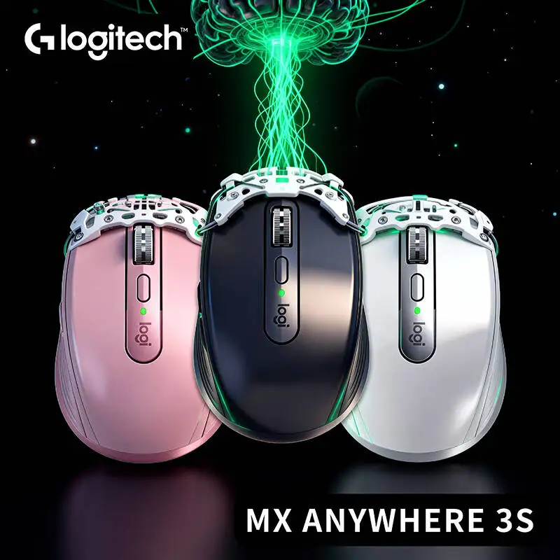 لوجيتك MX Anywhere 3S ماوس لاسلكي صامت مريح 4000 ديسيبل متوحد الخواص متعدد الأجهزة بلوتوث USB للكمبيوتر الشخصي ماك الكمبيوتر المحمول مكتب المنزل