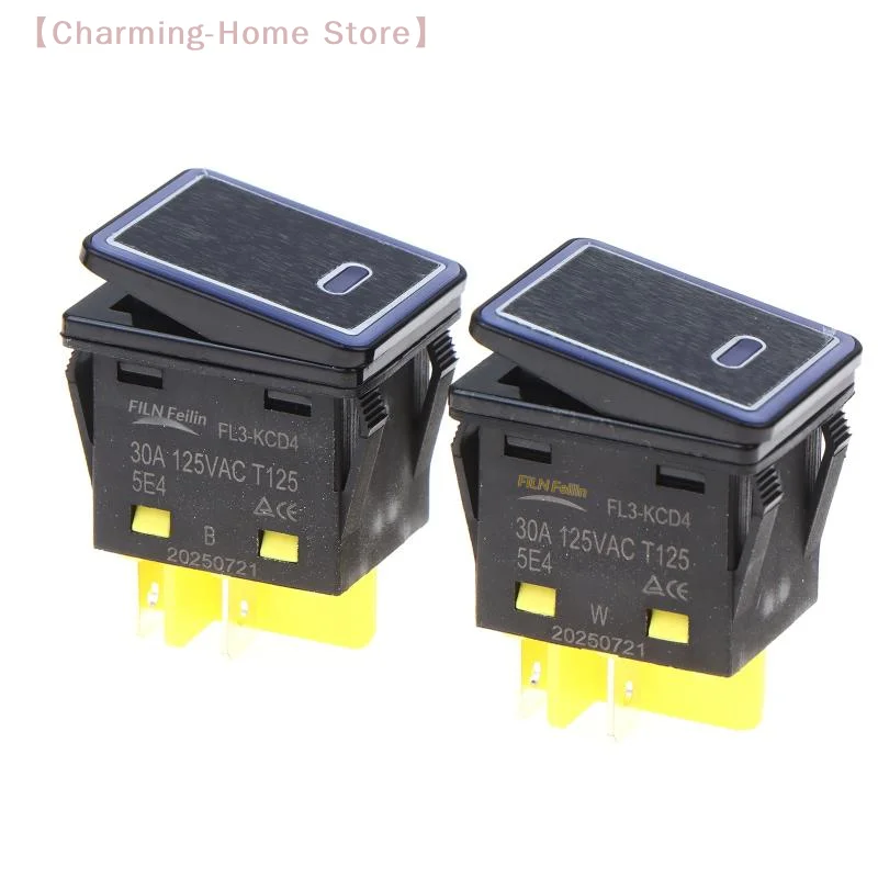 【M】30A 110V 220V Heavy Duty DPST IP67 4 Pin Sealed Waterproof T85 Auto Boat Marine Toggle Rocker Switch With LED Light