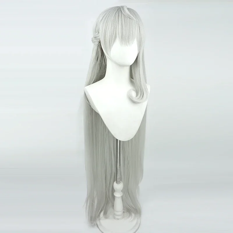 VTuber Hololive Reimu Endou Cosplay Wig Gray Long Heat Resistant Hair for Halloween Role Play Party Costume Wig + Free Wig Cap