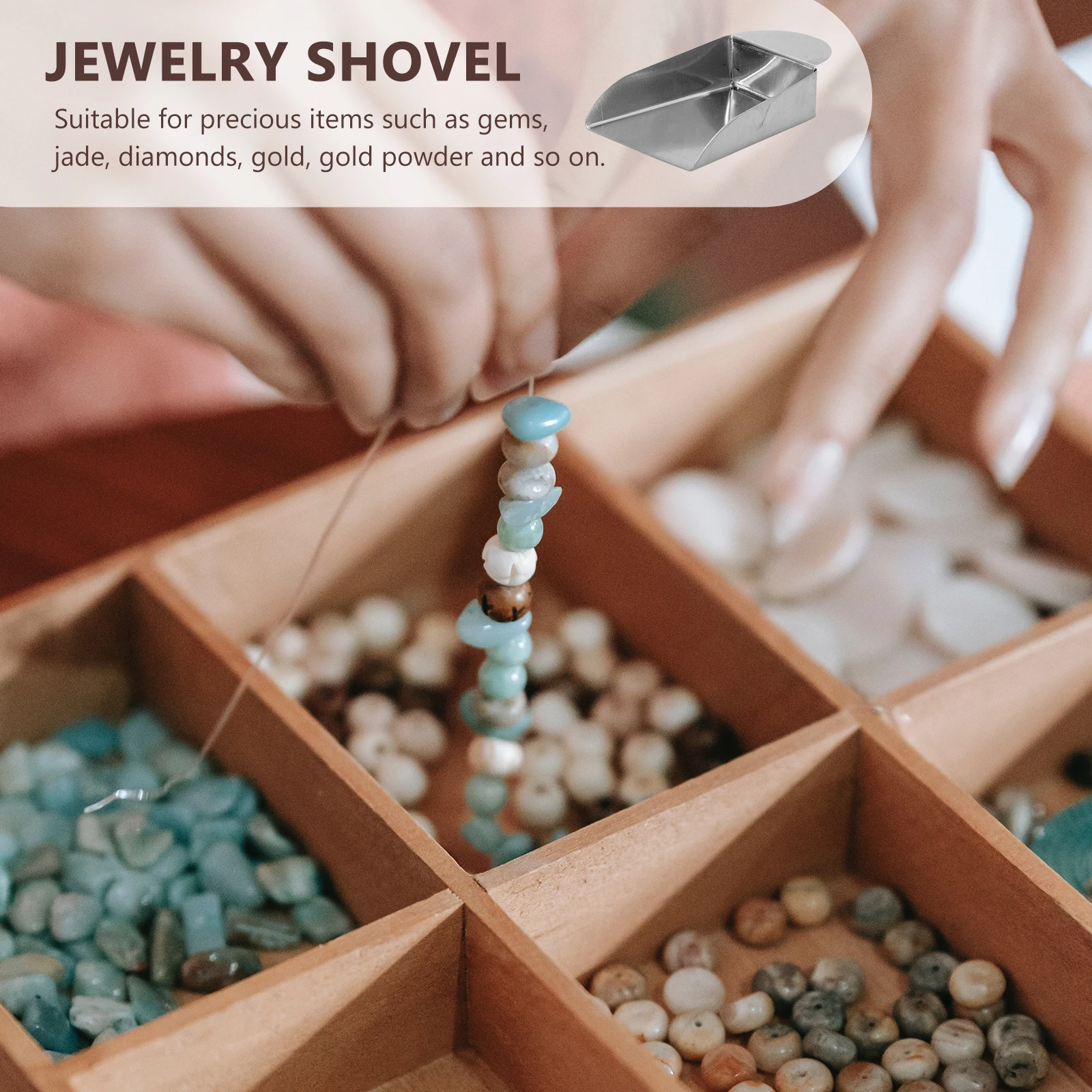 

2pcs Mini Shovel Jewelry Shovel Stainless Steel Gems Gold Powder Durable Light Practical Multi-Functional For Jewelry Store Home