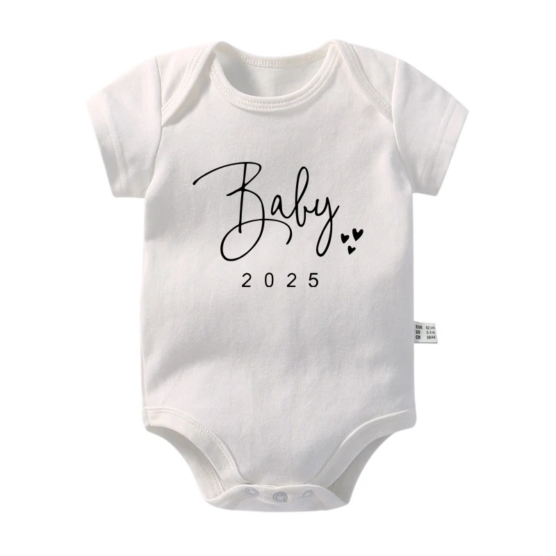 Baby Announcement Coming Soon 2025 Newborn Baby Romper Summer Boys Girls Bodysuit Body Pregnancy Reveal Clothes Infant Jumpsuit