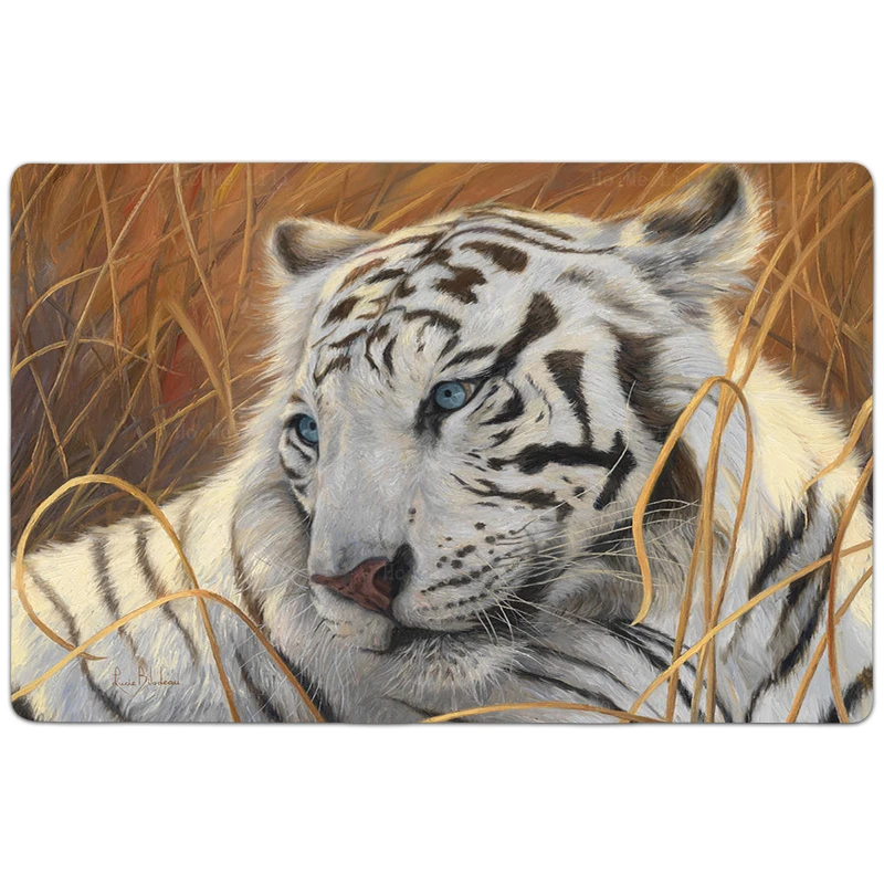 King Of Beasts Tiger Head Tattoo Wild Animals The White Tiger In The Forest Flannel Carpet By Ho Me Lili For Floor Decor