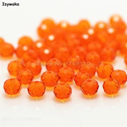 Isywaka Orange Colors 4*6mm 50pcs Rondelle  Austria faceted Crystal Glass Beads Loose Spacer Round Beads for Jewelry Making