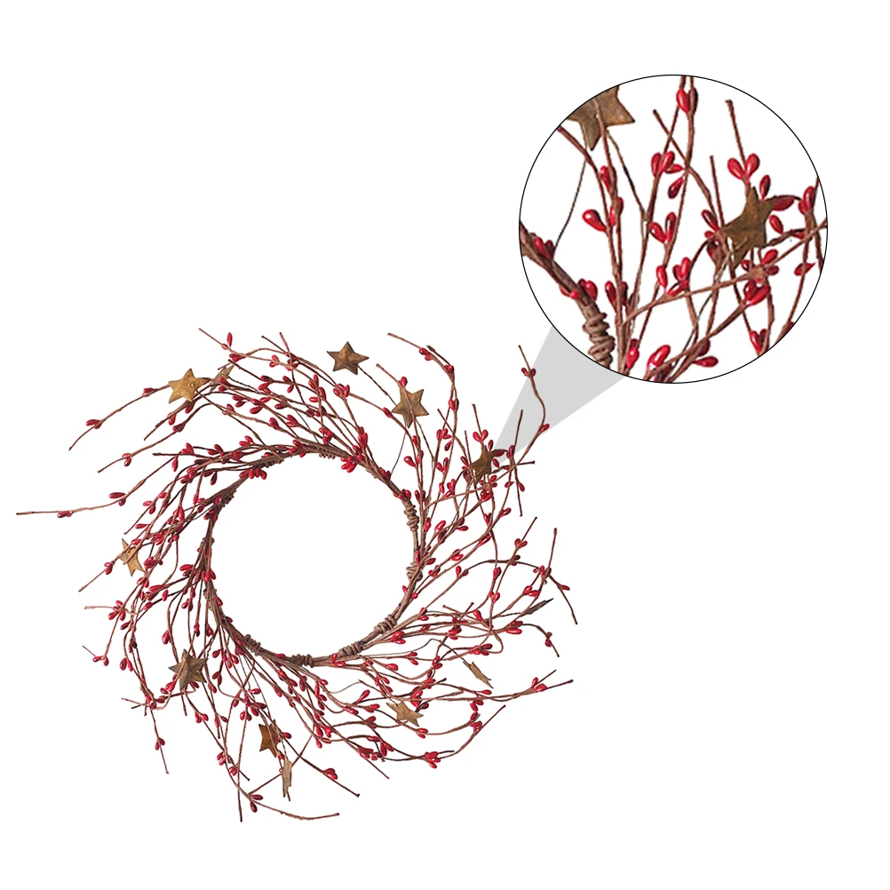 

1pc Christmas Wreath Fresh Natural Plastic Garland Decoration for Door Wall Hanging Festive Pendant Christmas Supplies