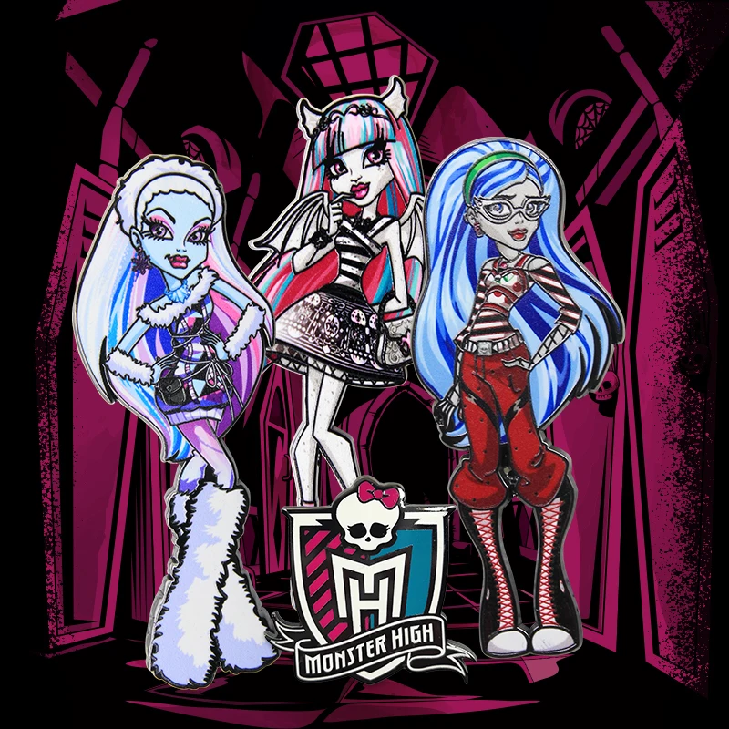 

[In Stock] Authentic Monster High Enamel Pins - Anime Character Badge Set Ghoulia/Snow Girl/Stone Statue Cartoon Alloy Pins