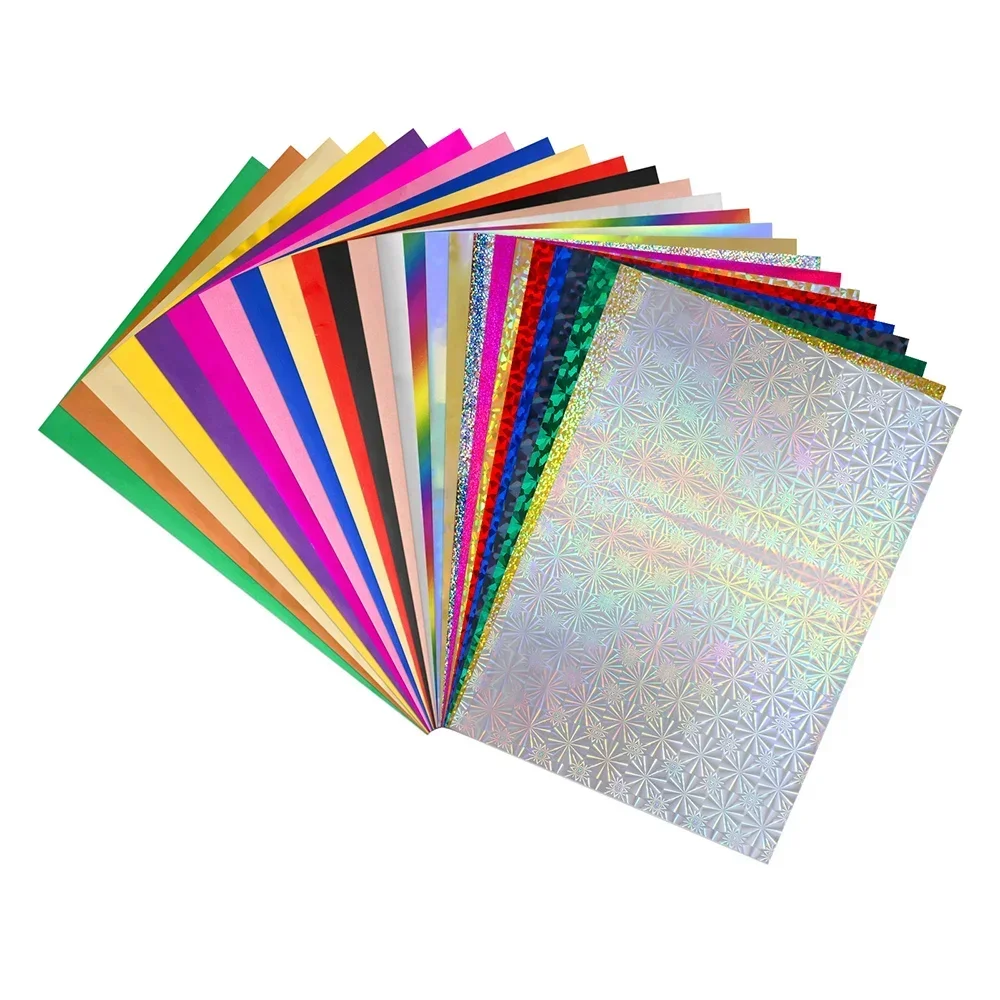 100pcs/pack Toner Reactive Foil 25Mixed Color A4 Foil Paper for Toner foiling Foil by Laser Printer and Laminator Craft Paper view 6