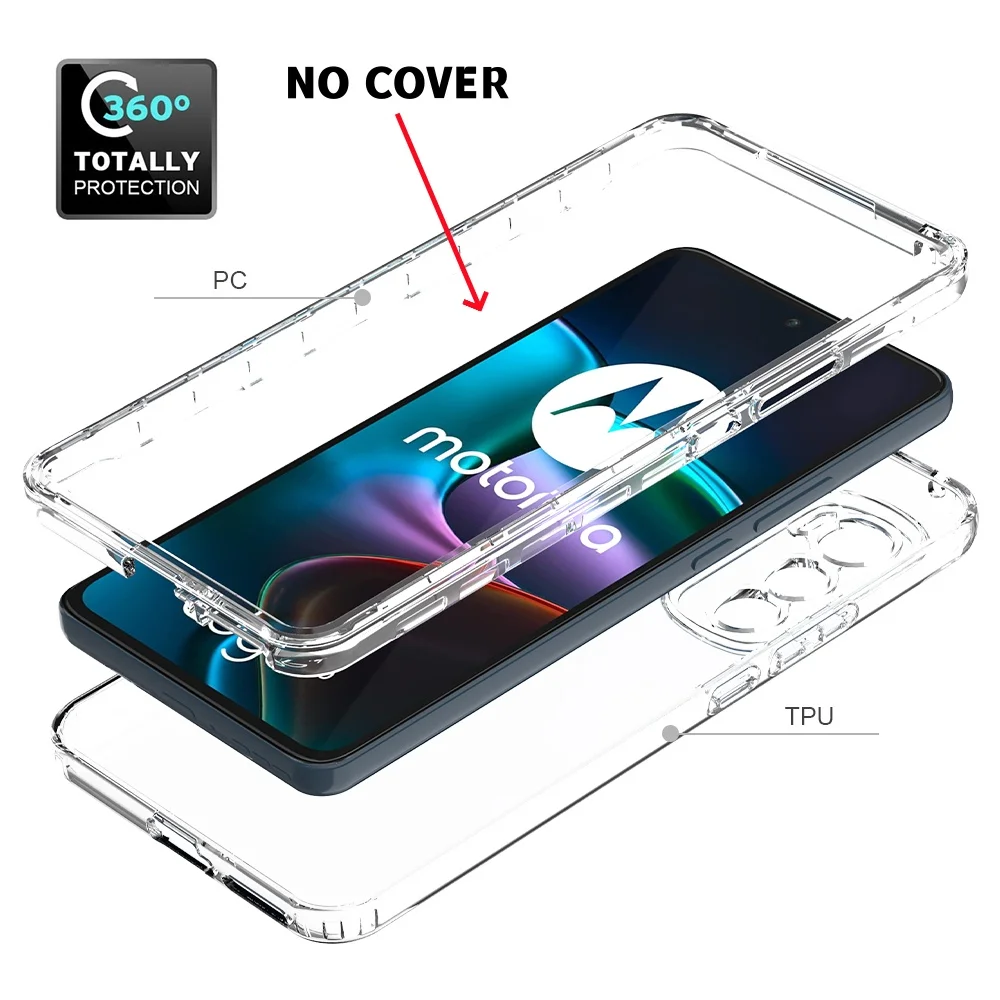 Transparent Gradient Shockproof Phone Case For Moto G30 G20 G10 G200 E20 Edge 20 30 40 Pro Edge+ 2023 2022 Bumper Back Cover