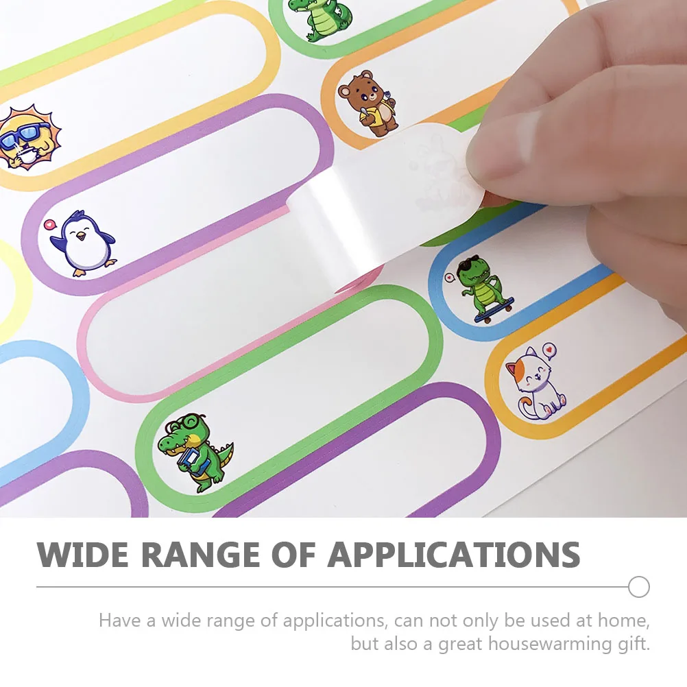 Writable Name Tags 10 Sheets Self-Adhesive Labels for Daycare Home Classification Long Service Life Bottle Labels