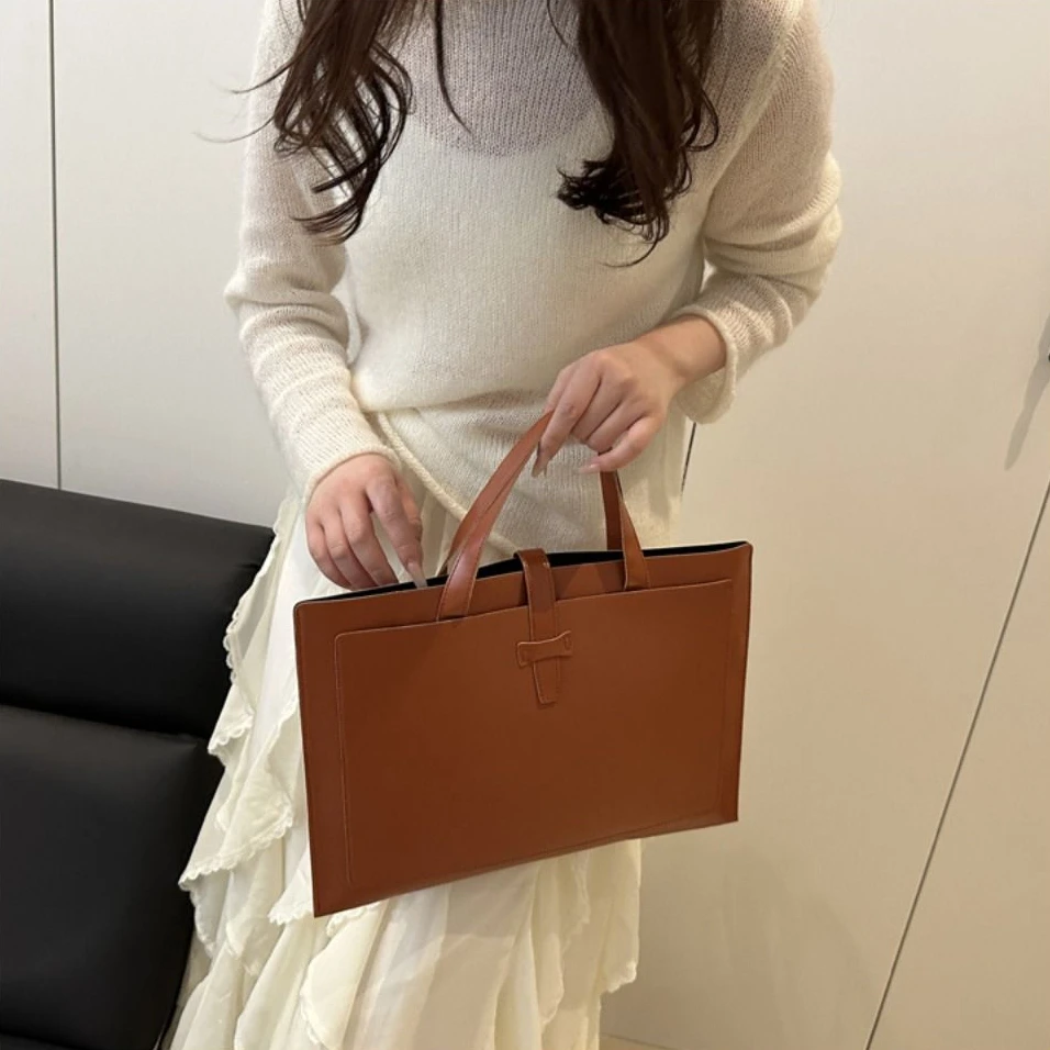 جديد بلون ملف حمل حقيبة بو الجلود حقيبة أعمال عادية مكتب كمبيوتر محمول حقيبة يد السفر