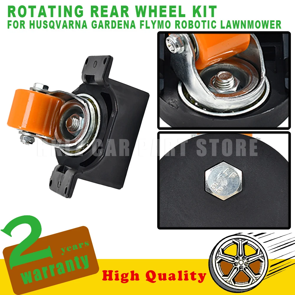 New Fully rotatable 360 degrees Rotating Smooth rear wheel 1 Set For Husqvarna Gardena R38Li R40Li R45Li Flymo Robotic Lawnmower