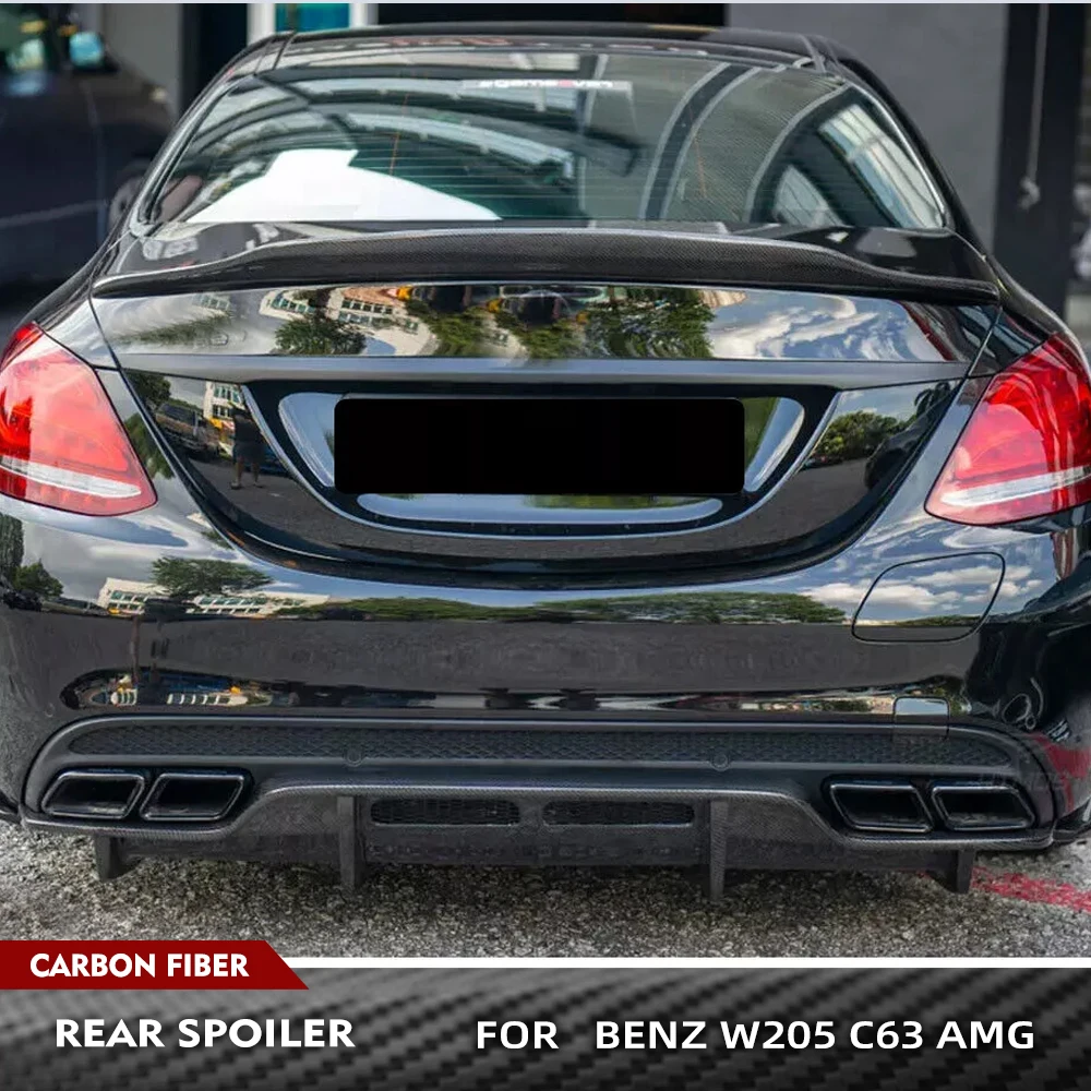 

Carbon Fiber Trunk Spoiler for Mercedes Benz C Class C300 C180 C200 C250 C400 C43 C63 AMG 2015-2021 Rear Boot Lid Highkick Wing