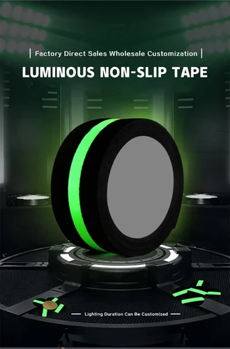 Cinta antideslizante de luz nocturna PET, pegatinas antideslizantes de luz nocturna mate para escaleras, señales de advertencia de seguridad fluorescentes para áreas públicas