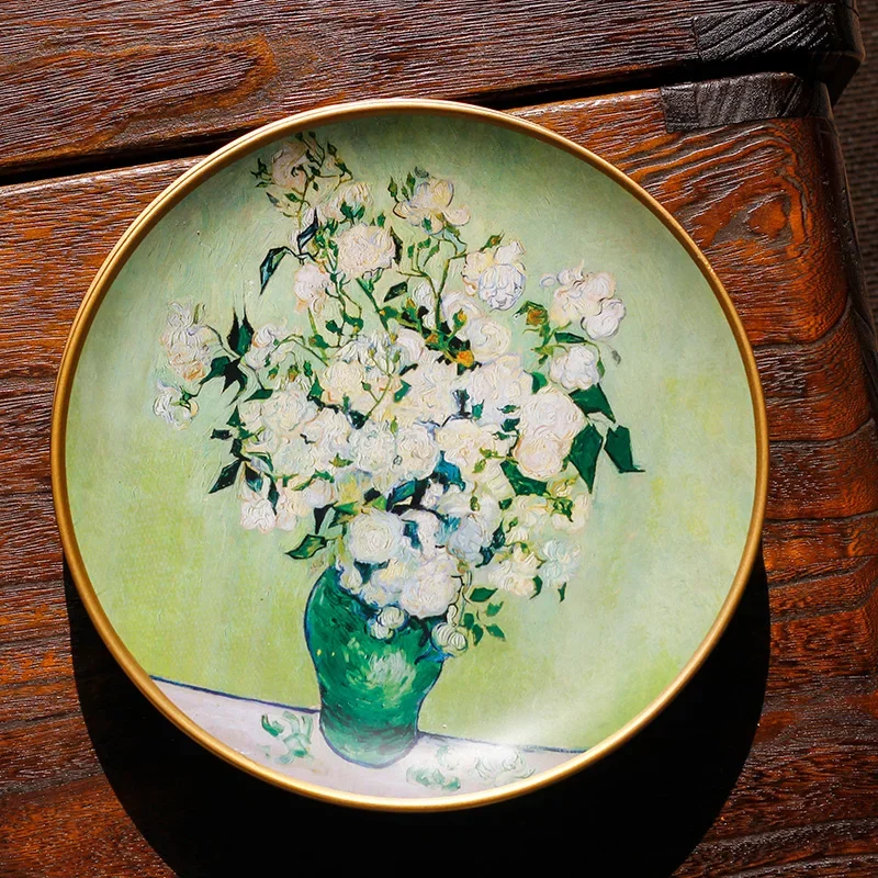

Ceramic Sunflower Van Gogh Art Decoration Appreciation Plate Vintage Plate Hanging Plate Wall Decoration